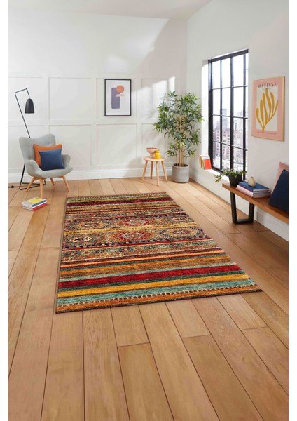 Baskılı Etnik Sade Desen Yıkanabilir Kaymaz Yolluk Mutfak Salon Halısı, Etnik-38-Renkli, modelleri