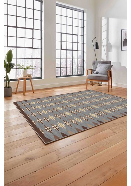 Etnik Model Dijital Baskılı Yıkanabilir Kaymaz Yolluk Mutfak Salon Halısı, Etnik-41-Sarı,