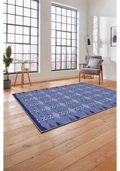 Etnik Model Dijital Baskılı Yıkanabilir Kaymaz Yolluk Mutfak Salon Halısı, Etnik-41-Mavi, fiyatları
