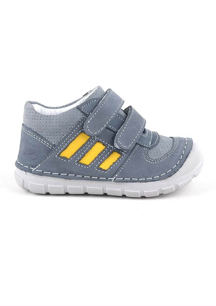 Grizzy Hakiki Deri Gri İlk Adım Unisex Bebek Ayakkabısı
