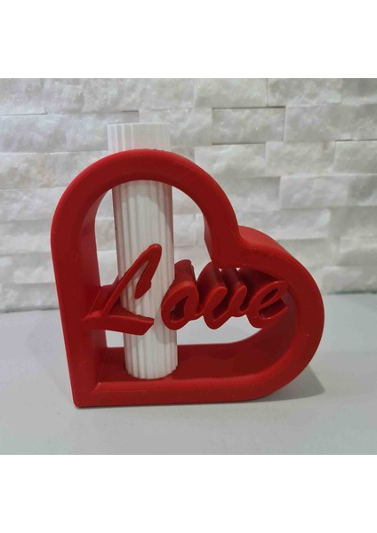 Kalp Love Yazılı Saksı