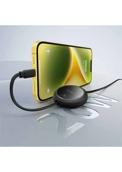Free2Pull Mini Makaralı Type-C To Lightning 20W Kablo Siyah