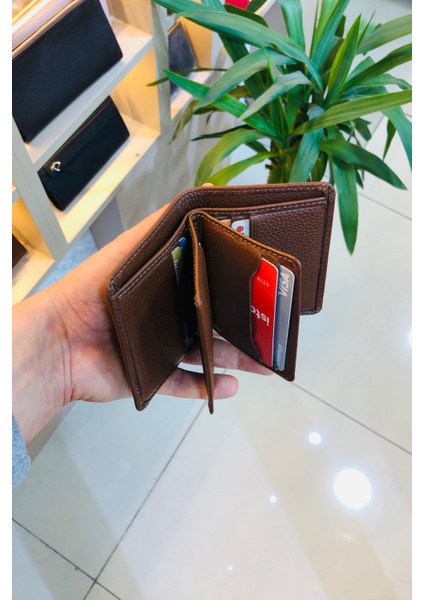 Taba Dikey Model Deri Kişiye Özel Isim Baskılı Erkek Cüzdanı