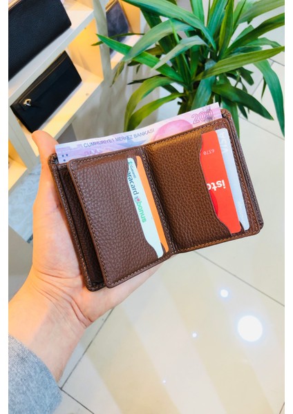 Taba Dikey Model Deri Kişiye Özel Isim Baskılı Erkek Cüzdanı