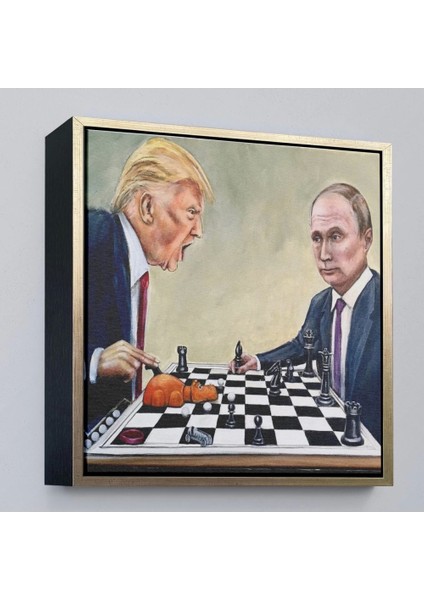 - Çerçeveli Donald Trump - Vladimir Putin Santranç Oynarken TABLOSU-8316 modelleri