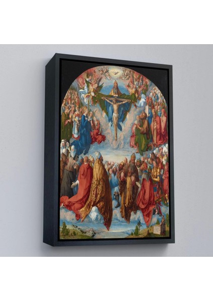 - Çerçeveli Albrecht Dürer - Üçlü Birliğin Hayranlığı Tablo - Adoration Of The TRINITY-8054
