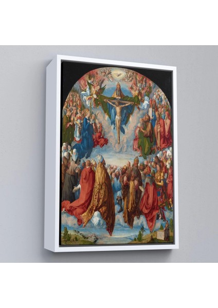 - Çerçeveli Albrecht Dürer - Üçlü Birliğin Hayranlığı Tablo - Adoration Of The TRINITY-8054