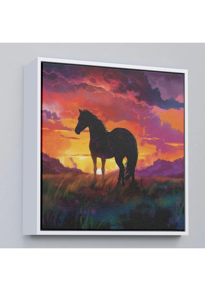 - Çerçeveli Gün Batımındaki At TABLOSU-8353 fırsatları