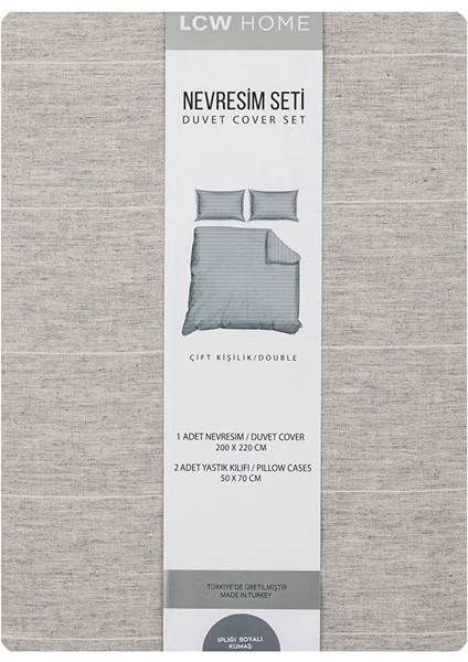 Lcw Home Gri Çizgili Çift Kişilik Nevresim Seti 200 x 220 modelleri