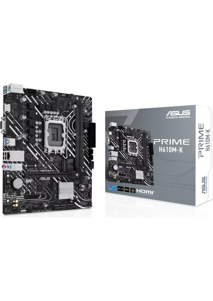 Asus Prıme H610M-K, 2xddr5, M.2, D-Sub, Hdmı, 12-13.nesil, LGA1700 Soket, Anakart