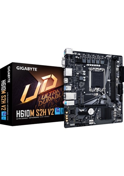 Gıgabyte H610M S2H V2, Rev.1.0, 5600MHZ, 2xddr5, M.2, D-Sub, 2xdp, Hdmı, 12-13-14.nesil, LGA1700 Soket, Anakart
