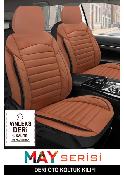 Mini Cooper Clubman 1.5 136 Turkiye Paketi 2017 Uyumlu Deri Kokma Terletme Yapmaz Tam Set Oto Koltuk Kılıfı Taba