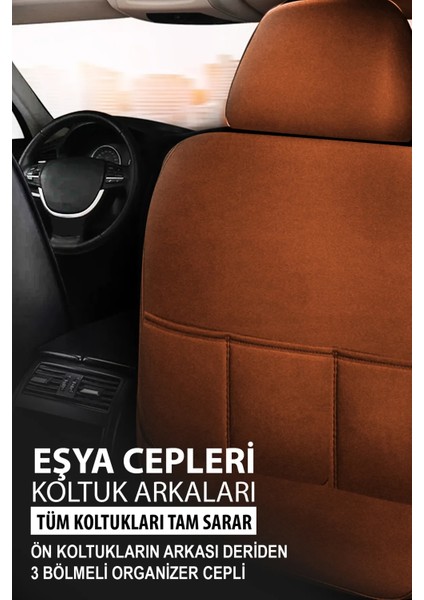 Mini Cooper Clubman 1.5 136 Turkiye Paketi 2017 Uyumlu Deri Kokma Terletme Yapmaz Tam Set Oto Koltuk Kılıfı Taba
