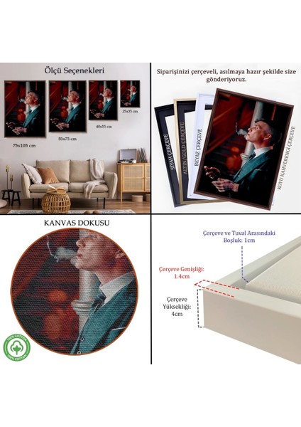 - Çerçeveli Thomas Shelby - Tommy Shelby TABLO-7843 indirimleri