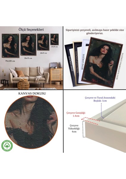 - Çerçeveli Bohem Kadın TABLOSU-7960