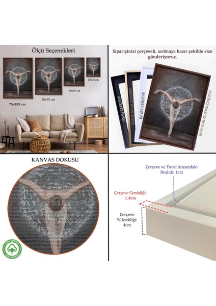 - Çerçeveli Balerin Kadın TABLOSU-7904 indirimleri