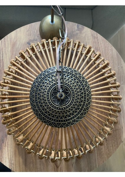 Rattan, Bambu, Hasır Sarkıt Avize Çap: 35 cm