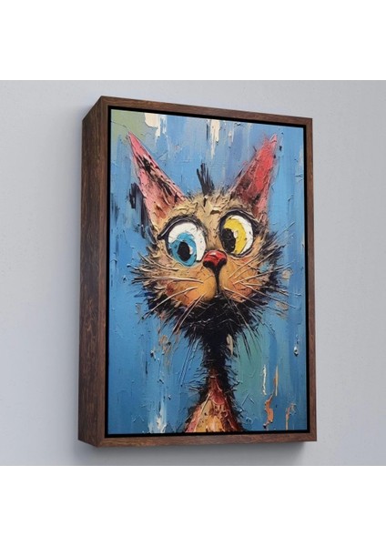 - Çerçeveli Sevimli Kedi TABLOSU-7852