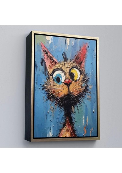 - Çerçeveli Sevimli Kedi TABLOSU-7852
