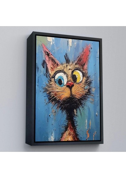- Çerçeveli Sevimli Kedi TABLOSU-7852