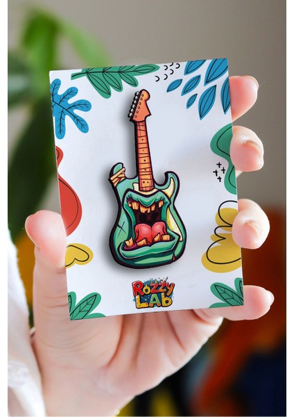 Gitar Çığlık - Rock Music - Müzik - Pin - Rozet - Broş - Yaka Çanta Aksesuar