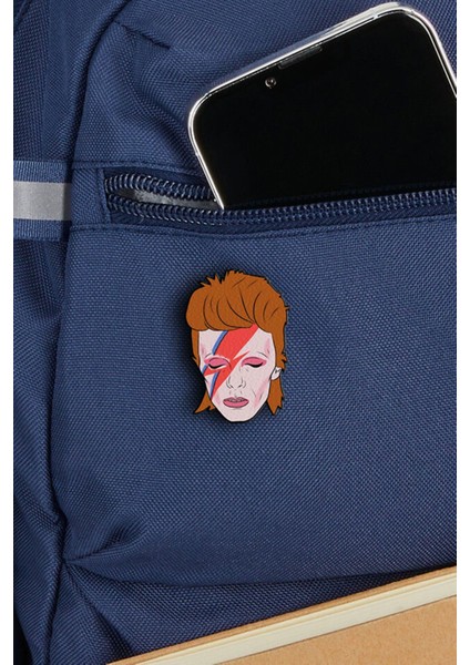 David Bowie No1 - Rock Music - Müzik - Pin - Rozet - Broş - Yaka Çanta Aksesuar modelleri