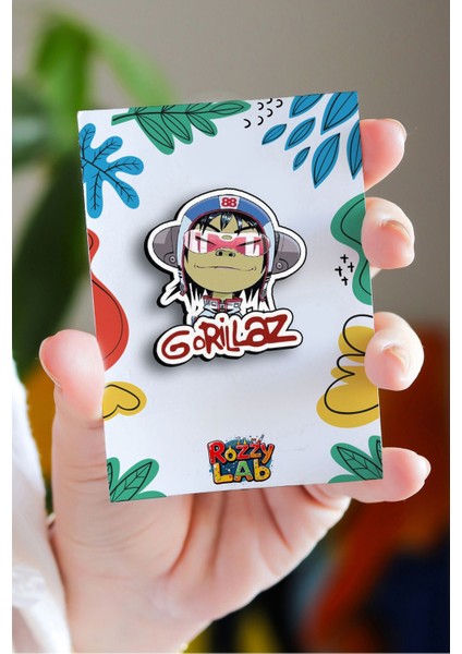 Gorillaz No1 - Rock Music - Müzik - Pin - Rozet - Broş - Yaka Çanta Aksesuar