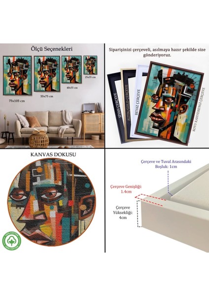 - Çerçeveli Afrikalı Genç Erkek TABLOSU-7803