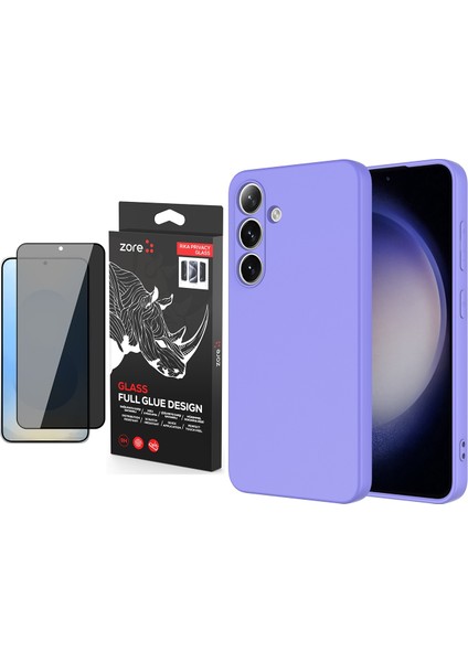 Samsung Galaxy S25 Plus Kılıf Zore Mara Lansman Kapak + Premium Privacy Temperli Cam Ekran Koruyucu