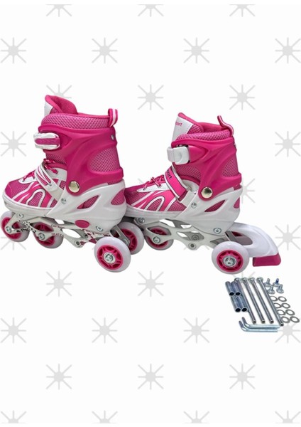 Paten Ayarlanabilir 2 1 1 Işıklı Metal Gövde Alıştırma Pateni Çantalı