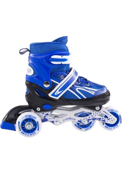 Mavi Ayarlanabilir 2+2 Işıklı Metal Alıştırma Pateni Large