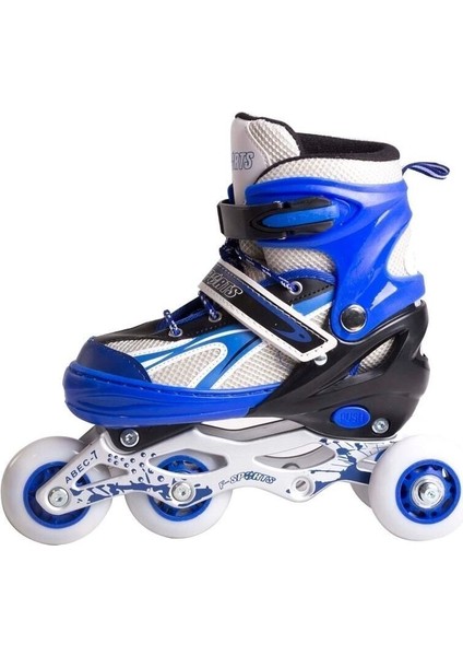 2+2 Ayarlanabilir Ön Tekerleği Işıklı Metal Alıştırma Pateni Çanta Hediyeli