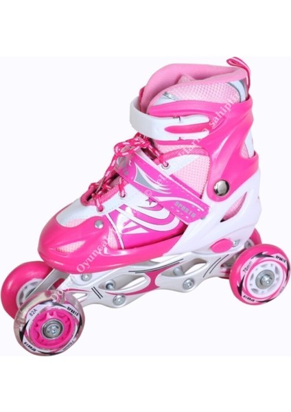 Işıklı Metal Gövdeli Ayarlanabilir Pembe Alıştırma Pateni indirimleri