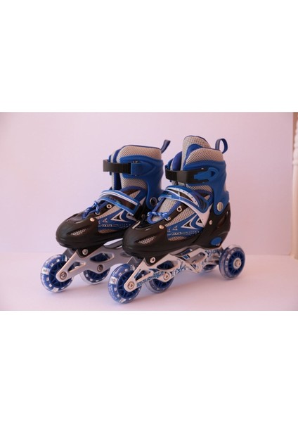 Işıklı Ayarlanabilir Slikon Teker Metal Gövde Paten