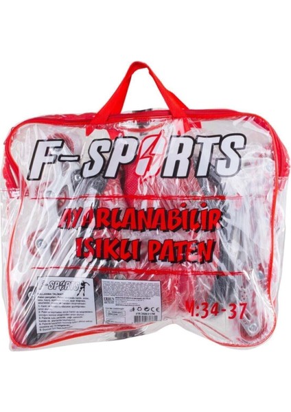 Kırmızı Ayarlanılabilir 2+2 Işıklı Metal Alıştırma Pateni indirimleri