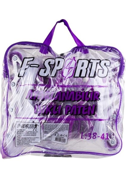 Mor Ayarlanılabilir 2+2 Işıklı Metal Alıştırma Pateni Çanta Hediyeli indirimleri