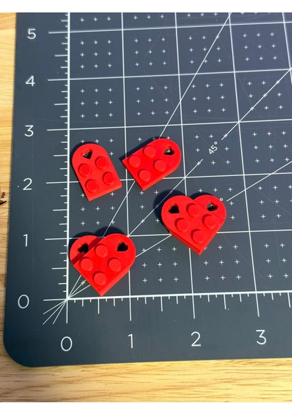 Just3dprintings Lego Tarzı Ayrılabilen Kalp Anahtarlık Seti