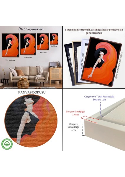 - Çerçeveli Güzel Soyut Kadın TABLO-7659 indirimleri