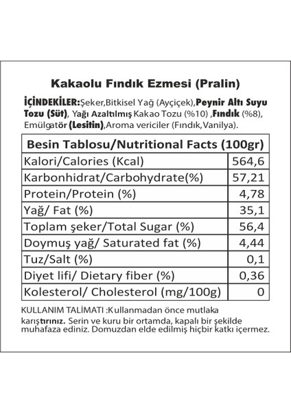 Kakaolu Fındık Ezmesi Pralin 1 kg