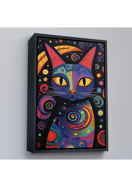 - Çerçeveli Pablo Picasso Tarzı - Soyut Renkli Kedi TABLO-7542