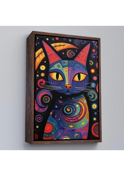 - Çerçeveli Pablo Picasso Tarzı - Soyut Renkli Kedi TABLO-7542