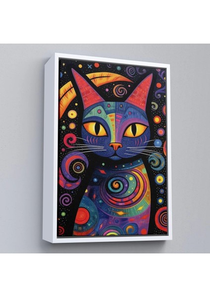 - Çerçeveli Pablo Picasso Tarzı - Soyut Renkli Kedi TABLO-7542