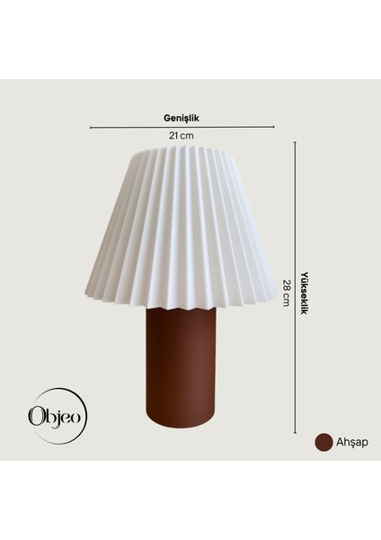 Modern Ahşap Görünümlü Objeo 3D Özel Tasarım Dekoratif Abajur