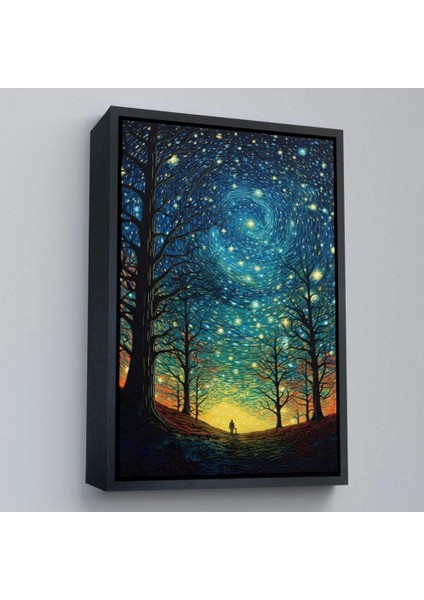 - Çerçeveli Vincent Van Gogh Tarzı Yıldızlı Gece TABLOSU-7533