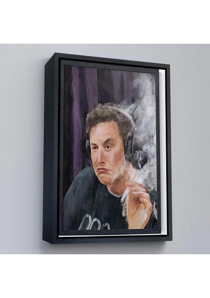 - Çerçeveli Sigara Içen Elon Musk TABLOSU-7822