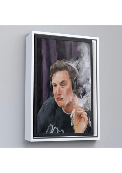 - Çerçeveli Sigara Içen Elon Musk TABLOSU-7822