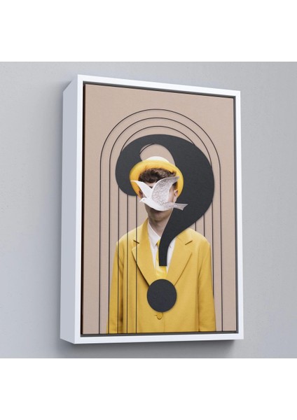 - Çerçeveli Yüzünde Kuş Olan Adam Pop Art TABLO-7848