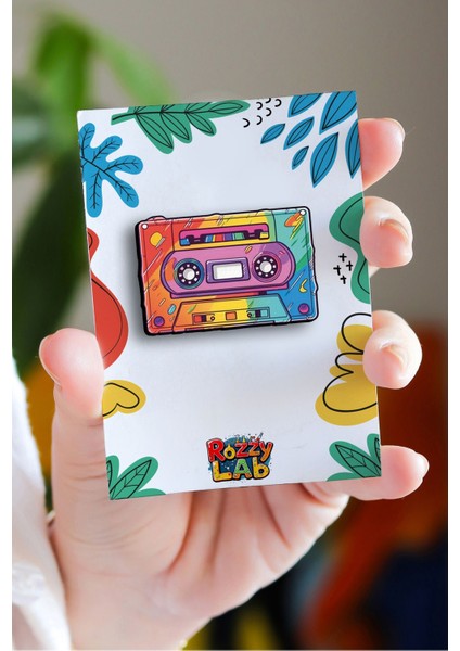 Casette Kaset - Pin - Rozet - Broş - Yaka Çanta Aksesuar