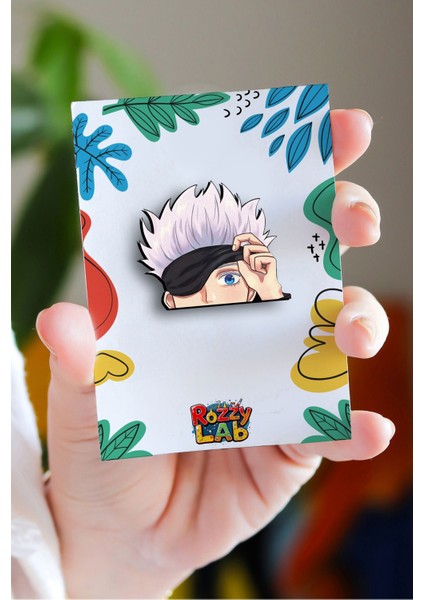 Gojo Anime Rozet - Pin - Rozet - Broş - Yaka Çanta Aksesuar