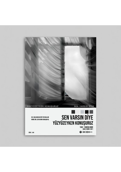 Yüzyüzeyken Konuşuruz - Sen Varsın Diye Spotify Çerçevesiz Tasarım Poster